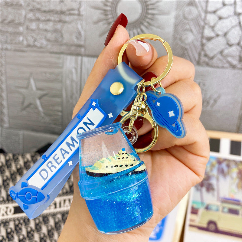 Wholesale Into Oil Boat Drift Bottle Acrylic Keychains